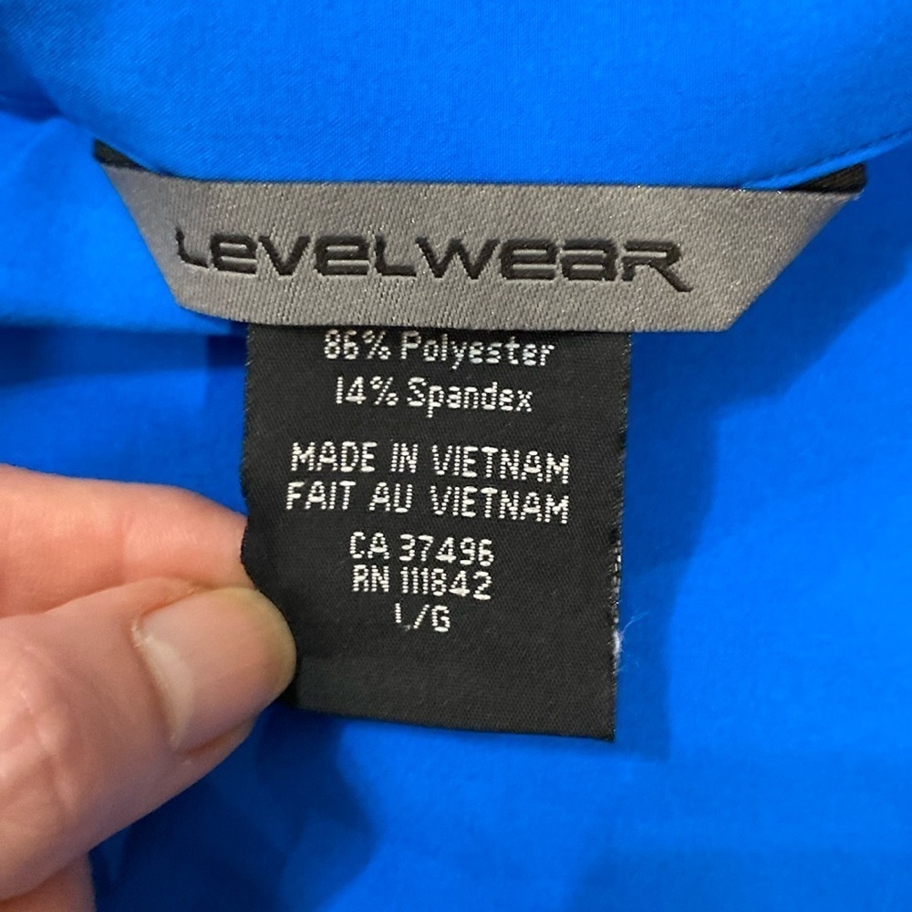 Level Wear Blue zip Long Sleeve Pullover Size large with Pockets - Picture 11 of 14
